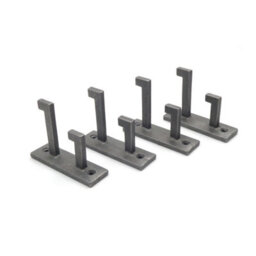 Oakcrafts - Antique Cast Iron Art Deco Double Coat Hooks - 80mm X 60mm Pack Of 4