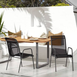 Berkfield Garden Chairs 2 Pcs Steel And Textilene Black - thumbnail 1