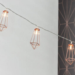 Globrite Diamond String Lights - 20 Led, Rose Gold - Geometric Metal Fairy Lights Warm White Lantern String For Home Décor - thumbnail 2