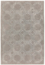 Silver Wool Handmade Luxurious Modern Geometric Rug Easy To Clean Living Room And Bedroom-160Cm X 230Cm - thumbnail 4