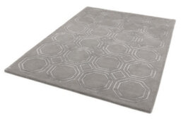 Silver Wool Handmade Luxurious Modern Geometric Rug Easy To Clean Living Room And Bedroom-160Cm X 230Cm - thumbnail 3