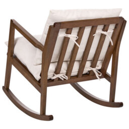 Beliani Rocking Chair Kjevik Wood Brown/ Light Beige - thumbnail 5