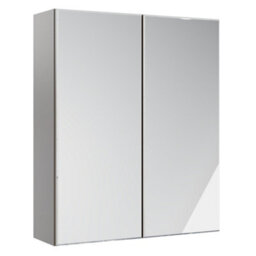 Westport Matt Stone Grey Double Bathroom Wall Cabinet With 2 Mirror Doors (H)720mm (W)595mm