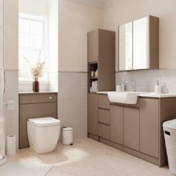 Westport Matt Stone Grey Double Bathroom Wall Cabinet With 2 Mirror Doors (H)720mm (W)595mm - thumbnail 2