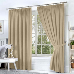 Imperial Rooms Blackout Curtain-Thermal Ready Made Pencil Pleat Curtain (2Panel) For Dinning Room Curtain Cream, (W)2.28Mx(L)1.83M - thumbnail 1