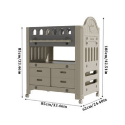Thehotsale Baby Diaper Changing Table With 4 Drawers And Storage Shelf With Adjustable Height - thumbnail 7