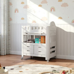 Thehotsale Baby Diaper Changing Table With 4 Drawers And Storage Shelf With Adjustable Height - thumbnail 1