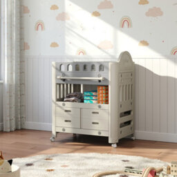 Thehotsale Baby Diaper Changing Table With 4 Drawers And Storage Shelf With Adjustable Height - thumbnail 2