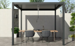 Celtic Leisure Skylux 4M X 3M Aluminium Pergola Adjustable Louvred Roof Built In Led Lights Anthracite Grey, 5 Year Warranty - thumbnail 4