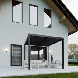 Celtic Leisure Skylux 4M X 3M Aluminium Pergola Adjustable Louvred Roof Built In Led Lights Anthracite Grey, 5 Year Warranty - thumbnail 9