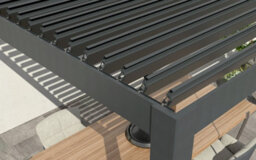 Celtic Leisure Skylux 4M X 3M Aluminium Pergola Adjustable Louvred Roof Built In Led Lights Anthracite Grey, 5 Year Warranty - thumbnail 5