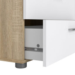 Furniture To Go Pepe Wide Chest Of 8 Drawers (4+4) In Oak Structure/white High Gloss - thumbnail 7