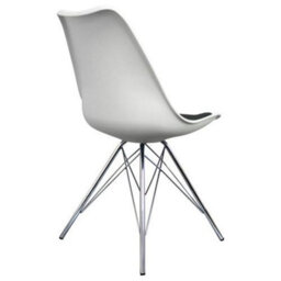 Fusion Living Soho White And Black Plastic Dining Chair With Chrome Metal Legs - thumbnail 4