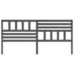 Berkfield Bed Headboard Grey 186X4X100 Cm Solid Wood Pine - thumbnail 4