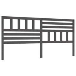 Berkfield Bed Headboard Grey 186X4X100 Cm Solid Wood Pine - thumbnail 2