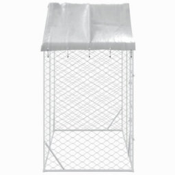 Berkfield Outdoor Dog Kennel With Roof Silver 3X1.5X2.5 M Galvanised Steel - thumbnail 4