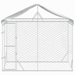 Berkfield Outdoor Dog Kennel With Roof Silver 3X1.5X2.5 M Galvanised Steel - thumbnail 3