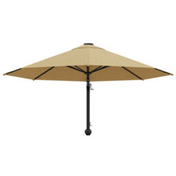 Berkfield Elegant Wall-Mounted Parasol With Metal Pole 300 Cm Taupe - thumbnail 4