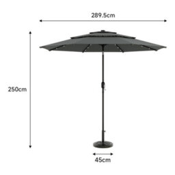 Thehotsale 3-Tier Umbrella With Solar Lights And Concrete-Filled Patio Umbrella Stand - thumbnail 8