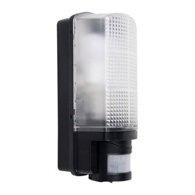 Valuelights Griffin Ip44 Rated Outdoor Heavy Duty Black Pir Motion Sensor Bulkhead Security Wall Light - image 1