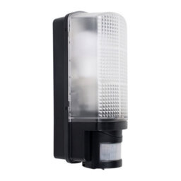 Valuelights Griffin Ip44 Rated Outdoor Heavy Duty Black Pir Motion Sensor Bulkhead Security Wall Light - thumbnail 2