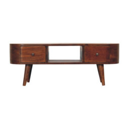Wyld Haus Rawai Chestnut Mango Wood Round Open Tv Media Unit - thumbnail 2