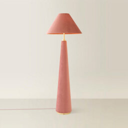 Valuelights Martha Conical Pink Velvet Midi Floor Lamp - thumbnail 3