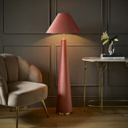 Valuelights Martha Conical Pink Velvet Midi Floor Lamp - thumbnail 1