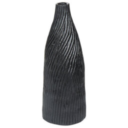 Beliani Decorative Vase Florentia 50 Cm Ceramic Black - thumbnail 1
