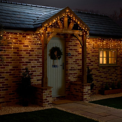 720 Warm White Icicle Led Icicle Lights With Timer Function Clear Cable - image 1