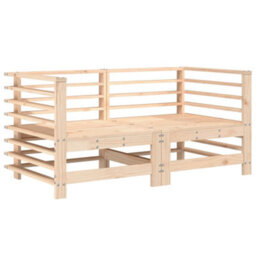 Walplus Outdoor Garden Corner Sofa For Patio Balcony Poolside Furnitures 2 Pcs Solid Wood Pine - Cushion Not Included - thumbnail 2