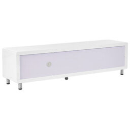 Wyld And Coco Novacasa Tv Stand White High-Gloss Sliding Door With 2 Drawers - Wide Modern Tv Unit - thumbnail 7