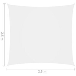 Berkfield Sunshade Sail Oxford Fabric Square 2.5X2.5 M White - thumbnail 6