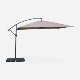 Sweeek - Offset Square Parasol 3X3M Beige-Brown 300X295X250 Cm - Hardelot - thumbnail 2