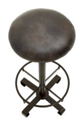 Orsina Premium Antique Blue Leather Bar Stool, Comfortable Design Modern Bar Stool, Durable Bar Stool For Bedroom - thumbnail 3