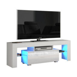 Tv Unit Floe 130Cm - White With Gloss Doors - thumbnail 4