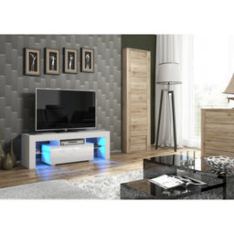 Tv Unit Floe 130Cm - White With Gloss Doors - thumbnail 2