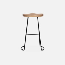 Sweeek - Pair Of Industrial Metal And Wooden Bar Stools Natural 44X36X65 Cm - Jaya - thumbnail 6