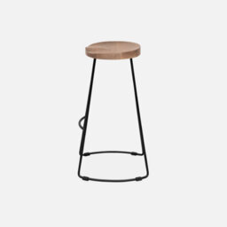 Sweeek - Pair Of Industrial Metal And Wooden Bar Stools Natural 44X36X65 Cm - Jaya - thumbnail 5