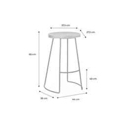 Sweeek - Pair Of Industrial Metal And Wooden Bar Stools Natural 44X36X65 Cm - Jaya - thumbnail 8