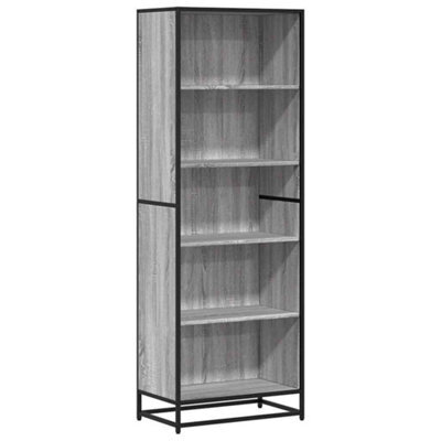 Berkfield Modern Bookcase Grey Sonoma 60X35X170.5 Cm Engineered Wood