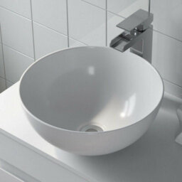 Affine 600mm Bathroom Vanity Unit Countertop Basin Round Circular Floor Standing White - thumbnail 4