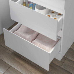 Affine 600mm Bathroom Vanity Unit Countertop Basin Round Circular Floor Standing White - thumbnail 5