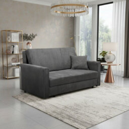 Viva Bis Iii Premium Sofa Bed Chipboard Frame Wavy Springs Polyurethane Foam Sleeping Function 153X85X98Cm Grey - thumbnail 1