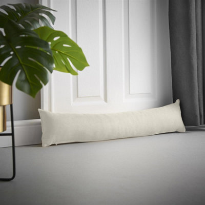 Luxury Living Velvet Chenille Draught Excluder 90Cm X 15Cm X 15Cm Cream - image 1