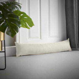 Luxury Living Velvet Chenille Draught Excluder 90Cm X 15Cm X 15Cm Cream - thumbnail 1