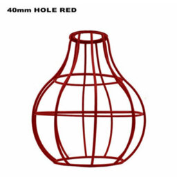Red Metal Wire Cage Ceiling Light Shade Easy Fit Lamp Shade, Ceiling Hanging Indoor Pendant Light Lampshade