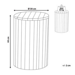 Beliani Side Table Movas Teak Wood Brown/ White - thumbnail 3