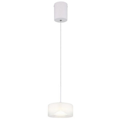 Luminosa Lighting Luminosa Belinda Slim Pendant Ceiling Light White Matt Opal Glass Shade Led 4000K - image 1