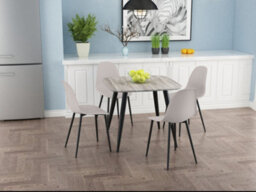 Core Products Grey Oak Effect Square Dining Table 80Cm - Modern 4 Seater Compact Kitchen Table - thumbnail 3